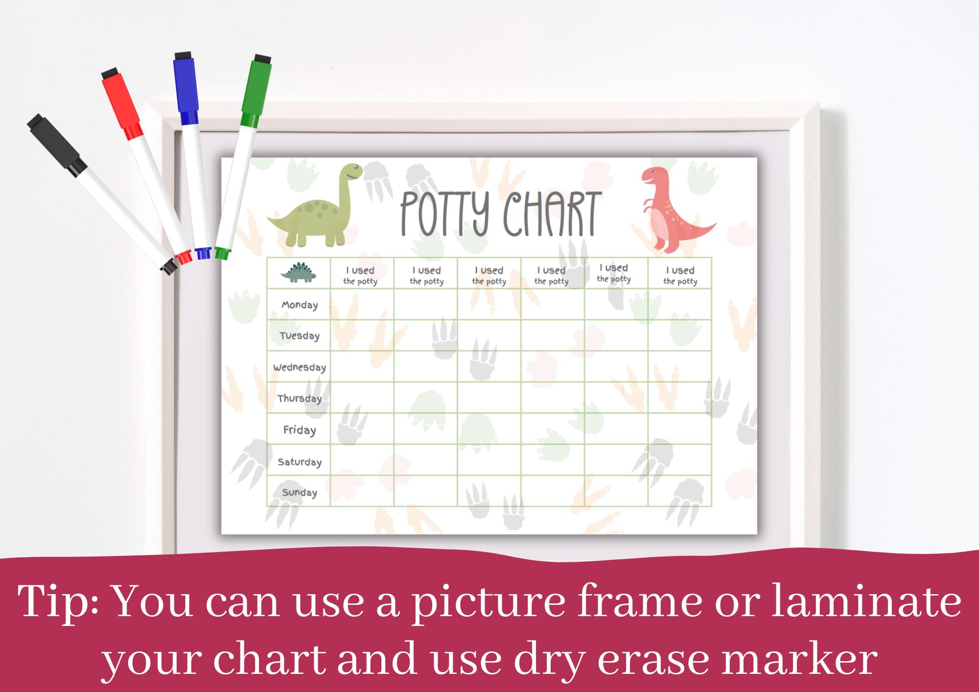 Dinosaur Potty Training Chart for Toddlers (PDF Printable) - Etsy