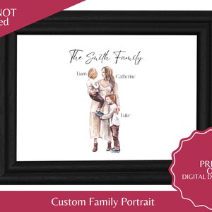 Personalized Family Print for living room, Family art entryway wall decor Custom Family Sign Gift for mom Family Gifts mother and sons