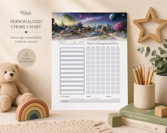Personalized Planets Chore Chart for Kids (PDF or Laminated)
