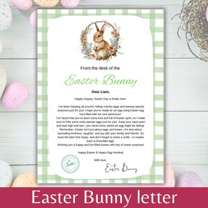 Editable Letter From Easter Bunny, Easter Printable, Green Printable Easter Bunny, Digital download