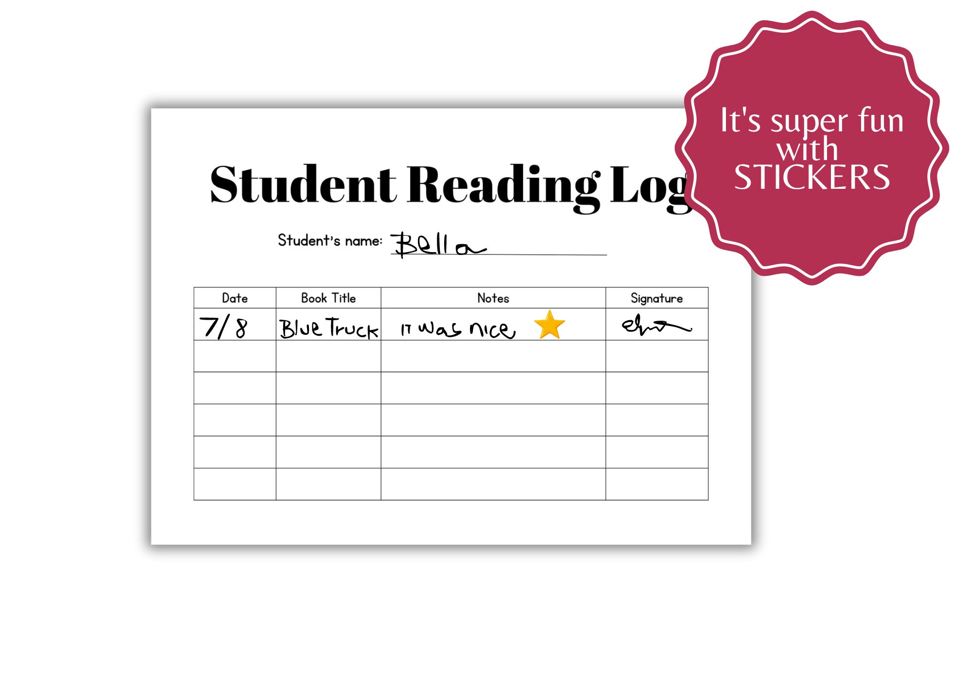 Printable Student Reading Log: Homeschool Book Tracker (digital ...