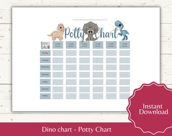 Dinosaur Potty Training Chart for Boys (Printable PDF)