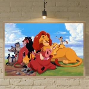 Póster de El Rey León en lienzo para decoración del hogar