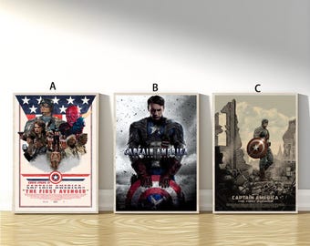 Minimalist Captain America Poster Canvas Art Home Decor