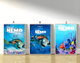 Vintage Finding Nemo Movie Poster, Dory and Nemo Poster, Vintage