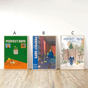Cartaz do filme Perfect Days, arte em tela minimalista, impressão em tela, pintura, arte de parede, imagem, família, casa