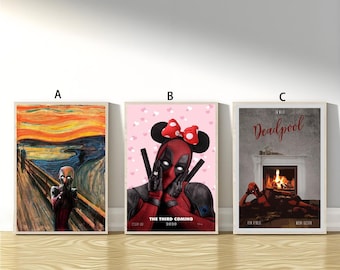 Pôster de Deadpool em tela, arte e decoração para casa