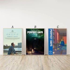 Cartaz do filme Perfect Days, arte em tela minimalista, impressão em tela, pintura, arte de parede, imagem, família, casa