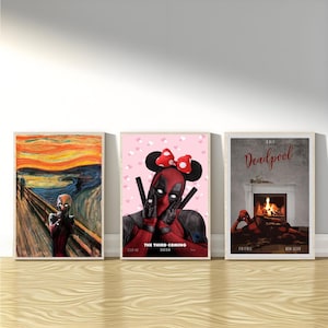 Deadpool Movie Poster Minimalist Canvas Art Picture Canvas Printing Painting Wall Art Picture Family Home Bedroom Decor