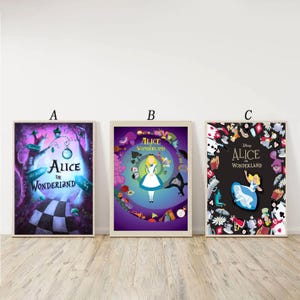 Alice no País das Maravilhas Filme Pôster Minimalista Arte em Tela Imagem Impressão em Tela Pintura Arte de Parede Imagem Família Casa Decoração de Quarto