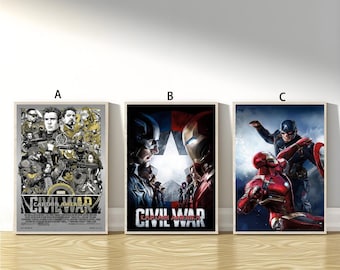 Plakat filmowy Kapitan Ameryka: Wojna bohaterów na płótnie, dekoracja do domu