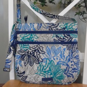 Vera Backpack Baby Blue Bradley Backpack Flower Pattern Custom