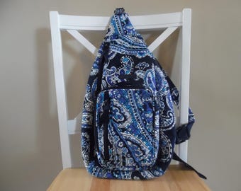 Vera Bradley Navy and White Paisley Backpack 52061-140702-241018121239.jpg main image 4
