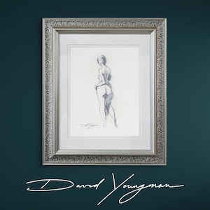 Original Ink Figure Drawing #14 Framed
