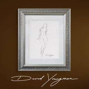 Original Ink Figure Drawing #9 Framed