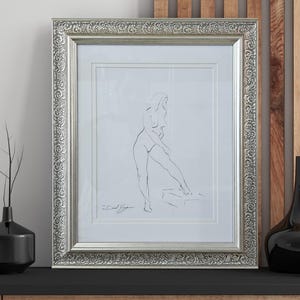 Original Ink Figure Drawing #3 Framed