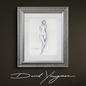 Original Ink Figure Drawing #13 Framed