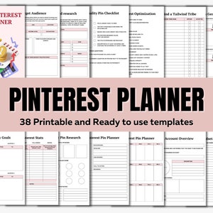 Digital Pinterest Planner Printable Pinterest Marketing Strategy Pinterest Board Tracker Pinterest Pins Business Pinterest Planner Printable