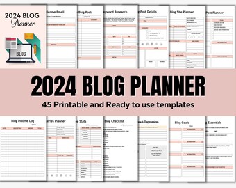 Printable Blog Planner: Business, Content, & Post Planning (PDF)