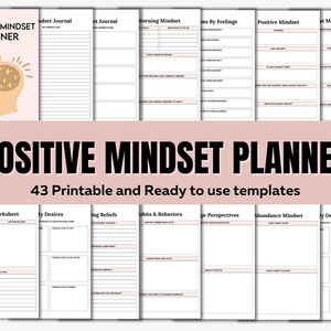 Positive Mindset Planner Personal Growth Planner Template Personal Growth Workbook Personal Development Journal Personal Development Journal