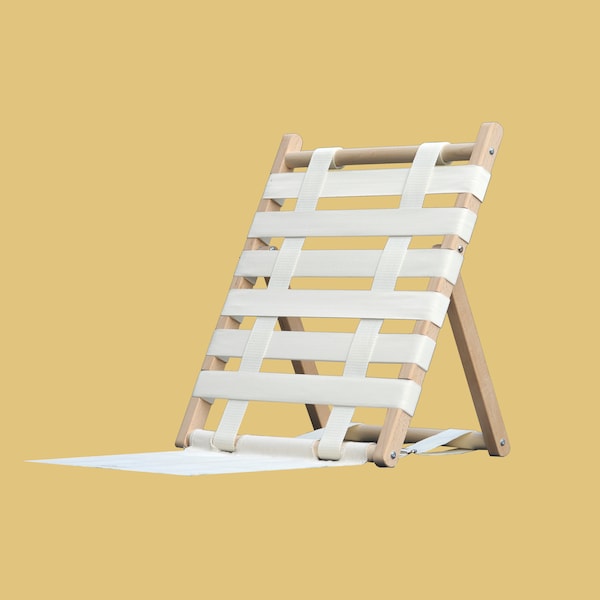 LEENER ORIGINAL | cale-dos de plage | siège de plage | dossier de plage | chaise de plage | chaise pliante en bois | zaisu