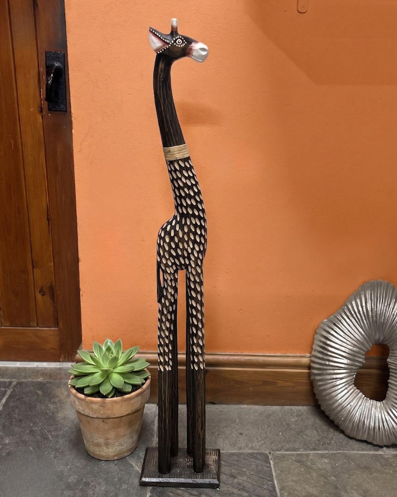 Rectangular Giraffe Hand Carved Wooden Giraffe Interior Ornament - Etsy UK