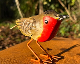 Hand painted Robin Ornament - Indoor or Outdoor Use
