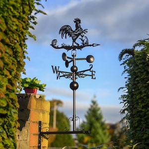 Steel Black Rooster Farmyard Weathervane/Countryside, Farm, Farm Animals, Rooster Wind Vane, Weathervane Garden Decoration, Cockerel
