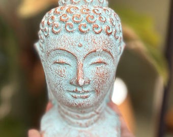 Verdigris Concerte Buddha Head Ornament