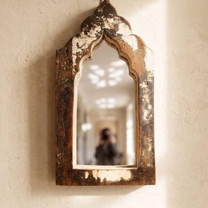 Reclaimed Wooden Rustic Mirror | Vintage Home Indian Decoration