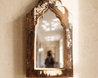 Reclaimed Wooden Rustic Mirror | Vintage Home Indian Decoration