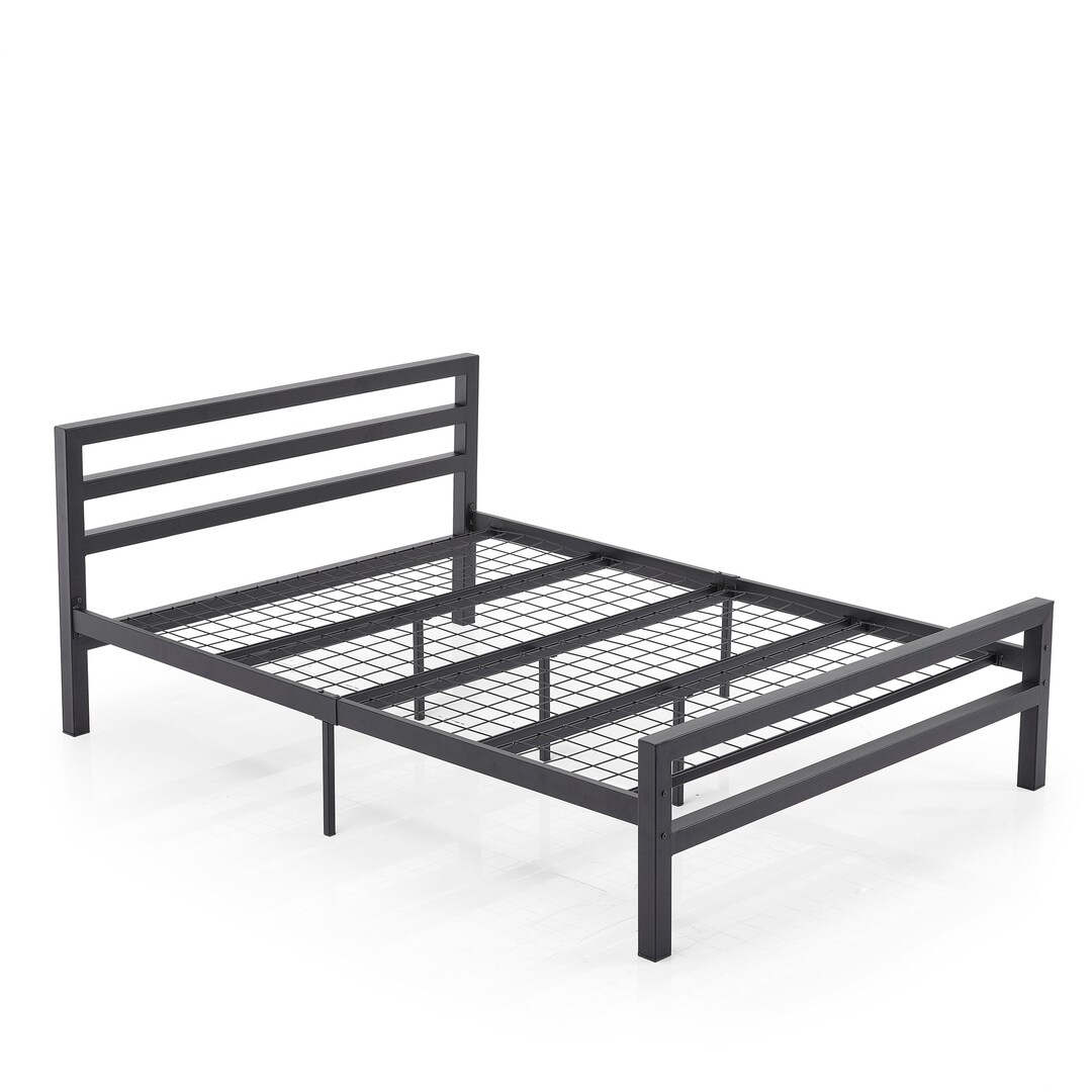 Platform Bed With Underbed Storage Black Metal Bed Frame Etsy UK
