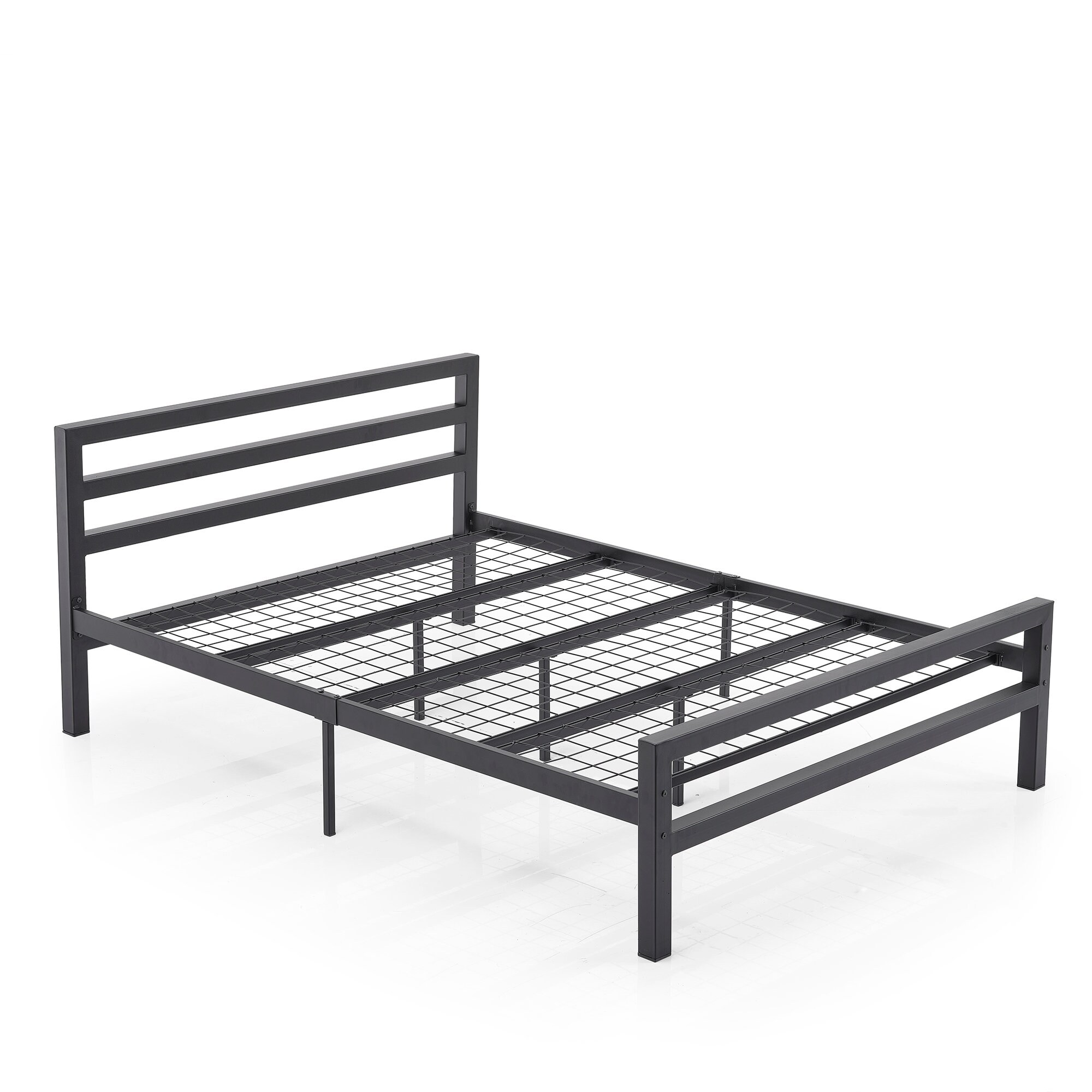 Platform Bed With Underbed Storage Black Metal Bed Frame Etsy UK