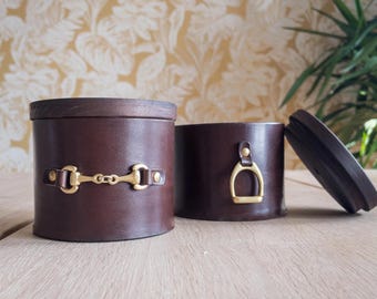 Handmade Equestrian Leather Box | Snaffle Bit or Stirrup | Horse Lover Gift | English Style Decor