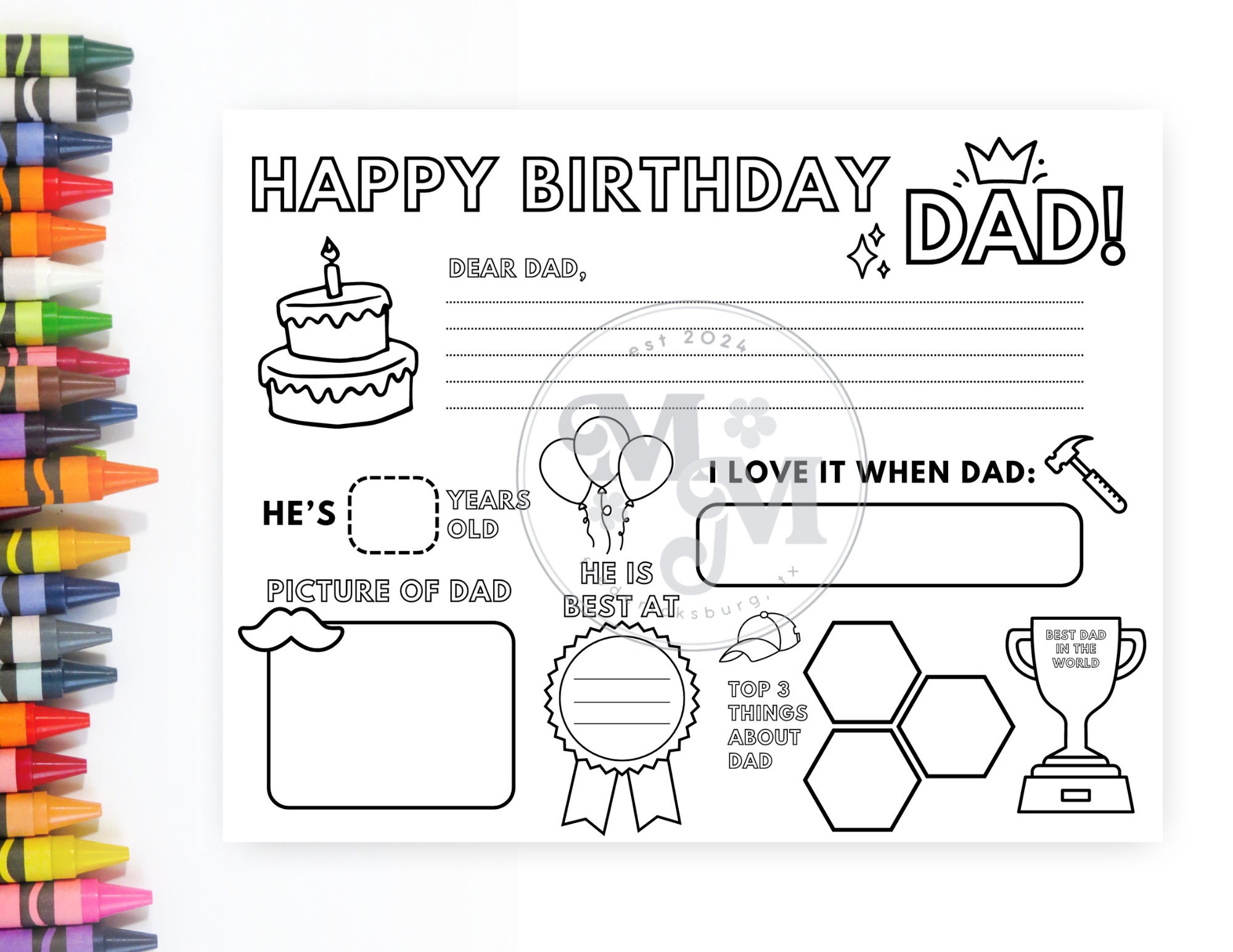 Happy Birthday Dad Coloring | Dad’s Birthday Printable | All About Dad ...