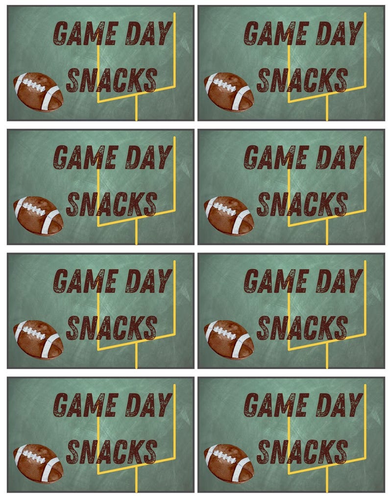 Football Snack Tags | Treat Tags | Football Mom | Game Day | Goodie Bag ...
