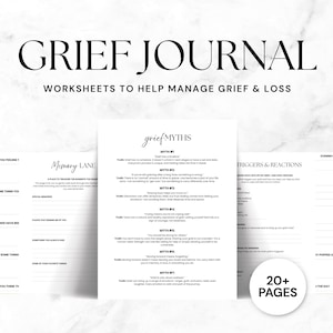 Grief Journal | PDF Journal | Self Help Grieving | Grief | Self Care | Instant Download | Healing Workbook for Loss