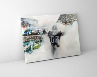 Jason Kelce Eagles Pregame Canvas Print | Philadelphia Football Wall Decor
