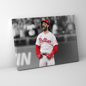 On to World Series! Philadelphia Phillies #3 Bryce Harper | Mounted Print Canvas | Ready to Hang | Premium Poster | Wall Decor