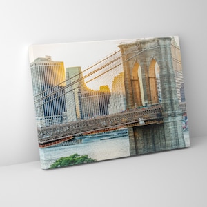 Brooklyn Bridge NYC Mounted Canvas - Ready to Hang - Premium Posters - Office Wall Decor - Gift