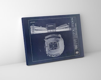 Sanford Stadium Blueprint Art | University of Georgia Canvas Print