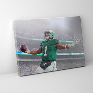 2023 Philadelphia Eagles Jalen Hurts Game Winner  Poster - Canvas Wrap - Football Print Sports Wall Art - Man Cave - Kids Wall Decor - Gift