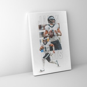 Jalen Hurts #1 Philadelphia Eagles Super Bowl LIX Champ Quarterback Mounted Canvas - Premium Poster - Ready to Hang