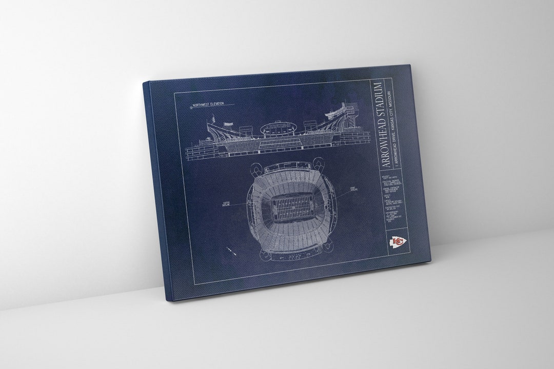 GEHA Field at Arrowhead Stadium Blueprint Kansas City Chiefs Etsy
