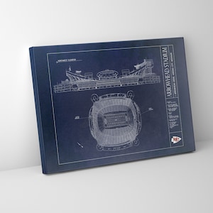 GEHA Field at Arrowhead Stadium Blueprint | Kansas City Chiefs | Kansas City Missouri | Mounted Canvas - Ready to Hang