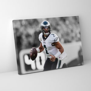 Touchdown!  Philadelphia Eagles Jalen Hurts Mounted Canvas - Ready to Hang