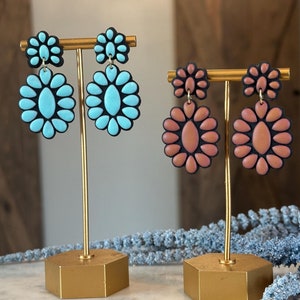 Concho Clay Earrings | Western Earrings | Western Jewelry | Turquoise Earrings | Lightweight Earrings | Gift for Her