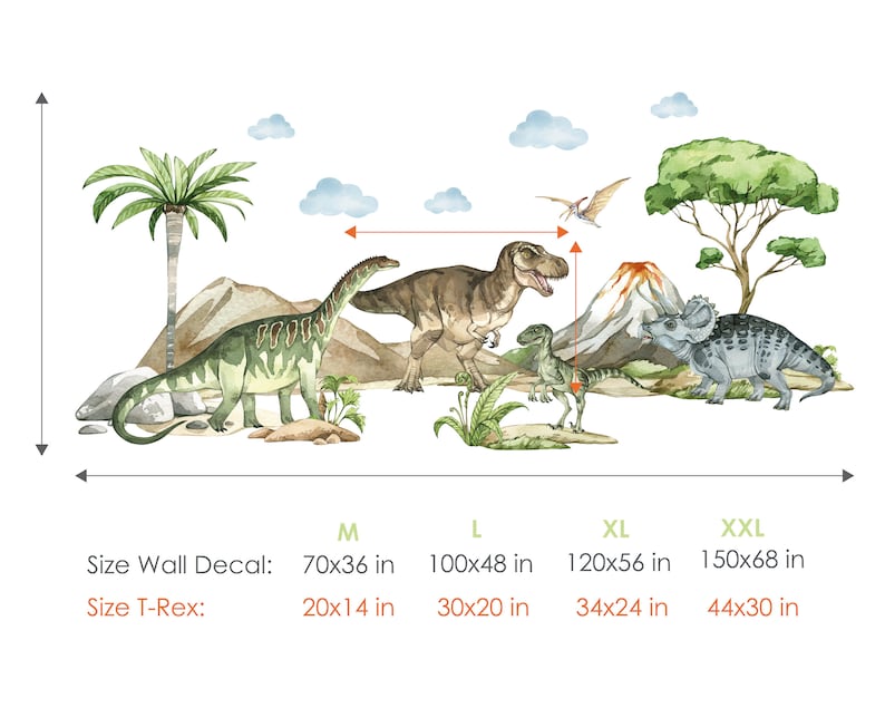 Autocollant Mural Dinosaure Parasauroloph - Style Aquarelle - Vinyle Démontable - Déco Chambre Enfant