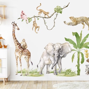 Wondever 3D Safari Tiger Wall Stickers Break Through Jungle Animals