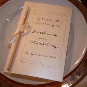 Segnaposto di ringraziamento in calligrafia
